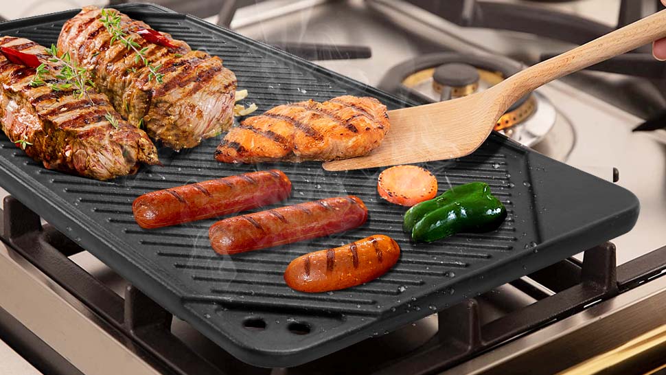 Amazon.com: GGC Cast Iron Reversible Griddle, Double-sided Griddle